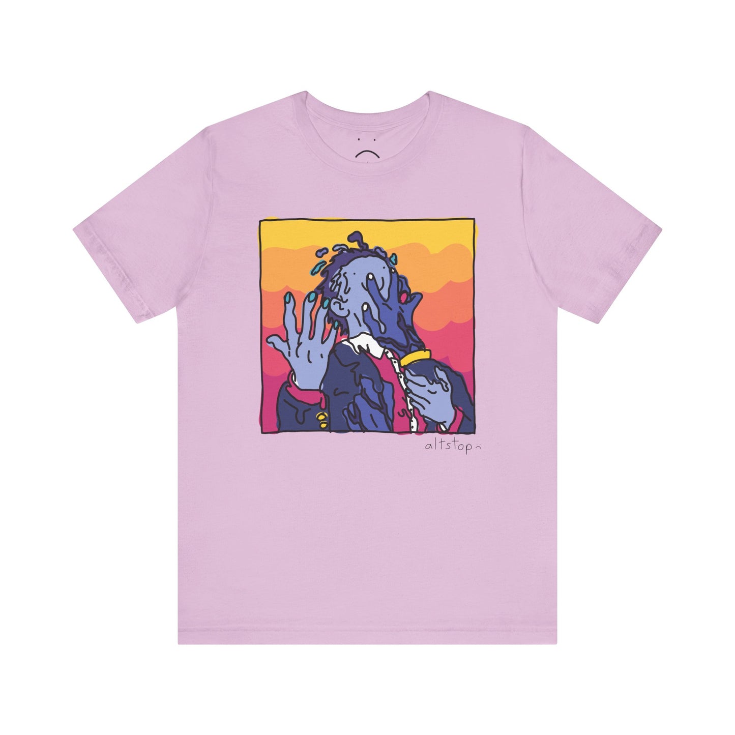 melting purple man deluxe tee