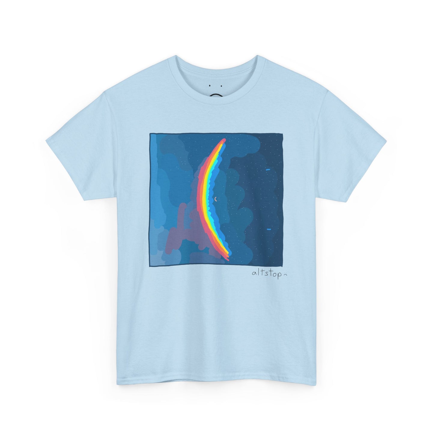 smiley rainbow moon deluxe tee