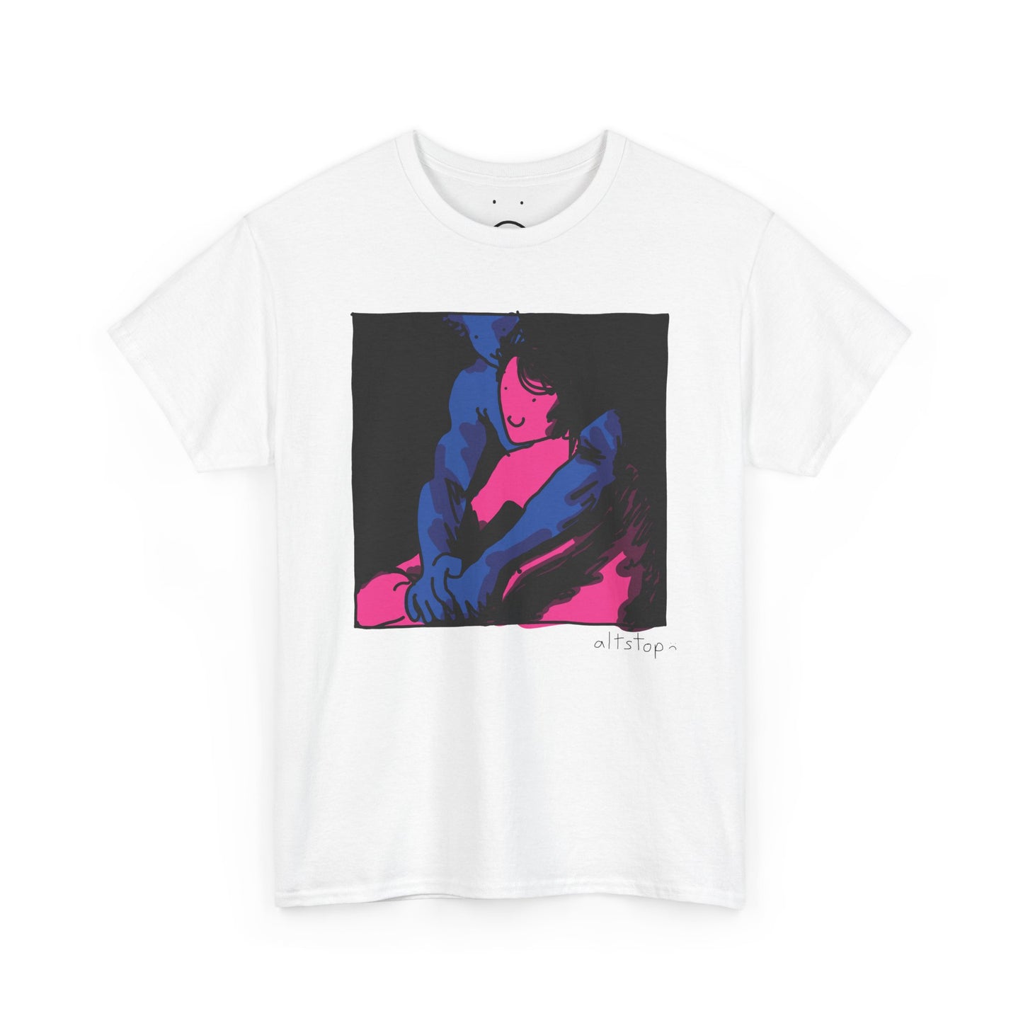 blue man pink woman deluxe tee