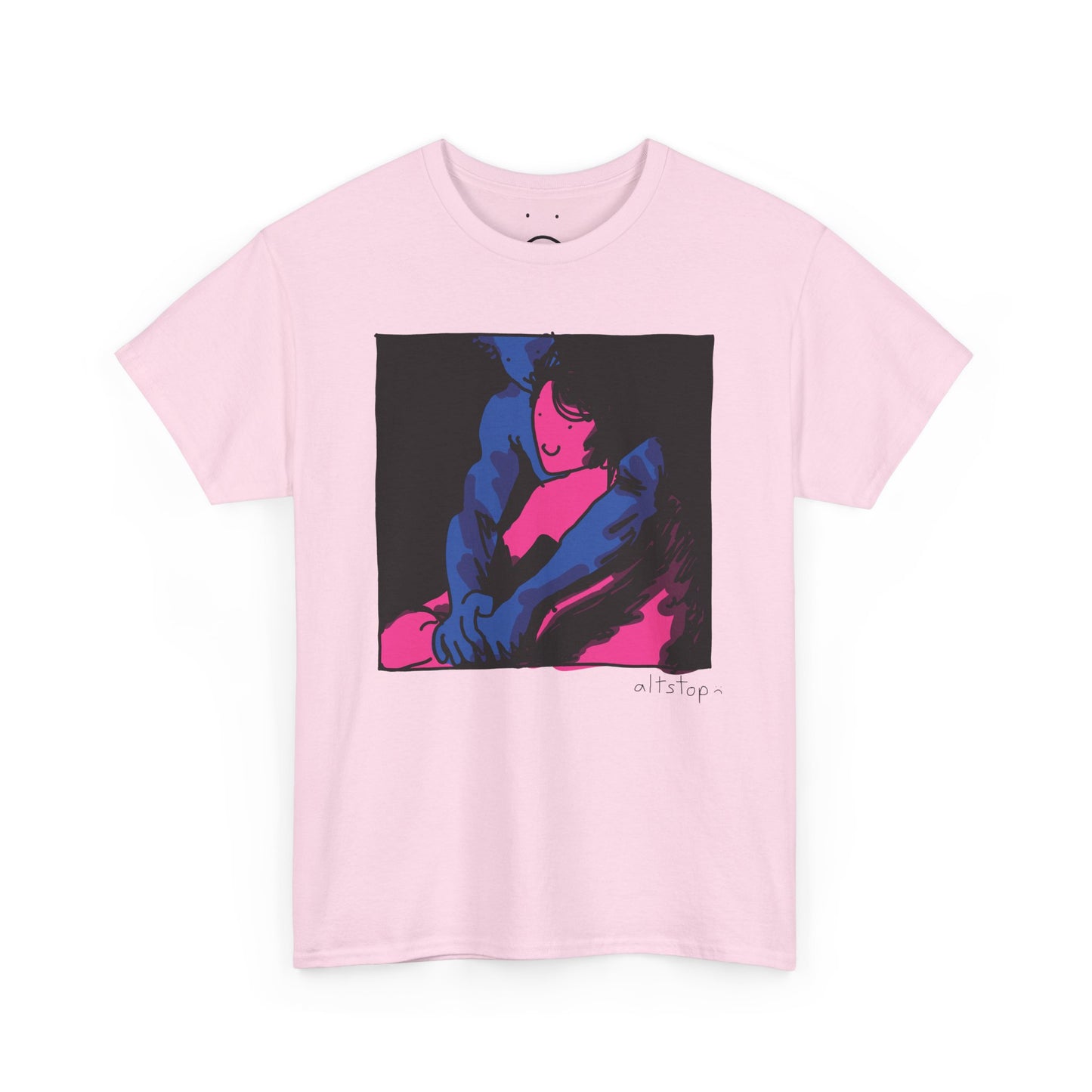 blue man pink woman deluxe tee