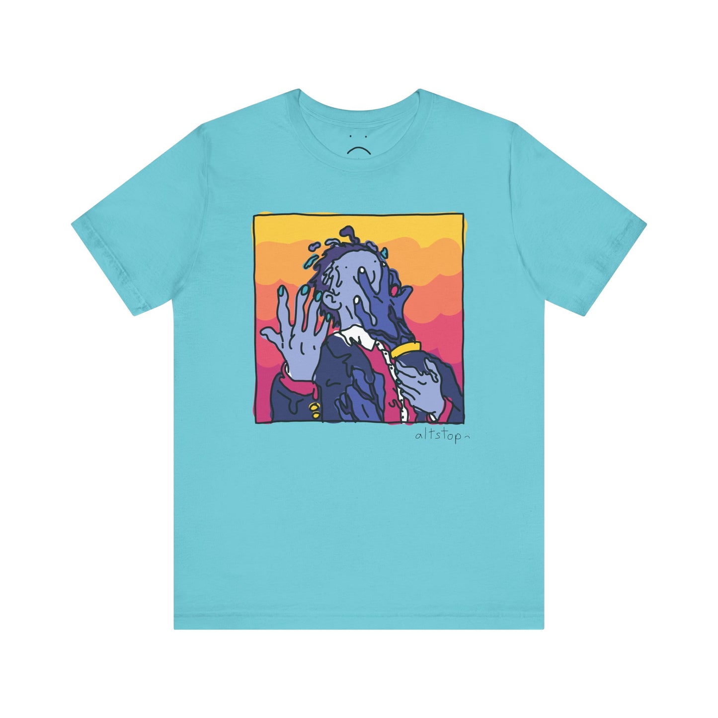 melting purple man deluxe tee