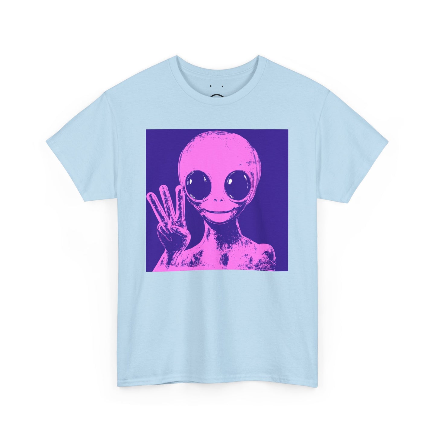 warhol alien who doesn't understand a peace sign tee