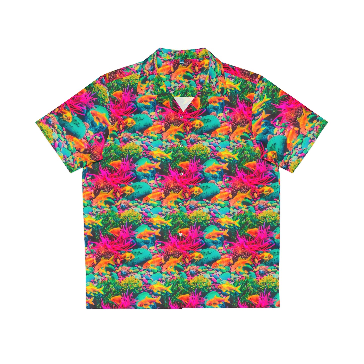 neon fish tank button-down shirt