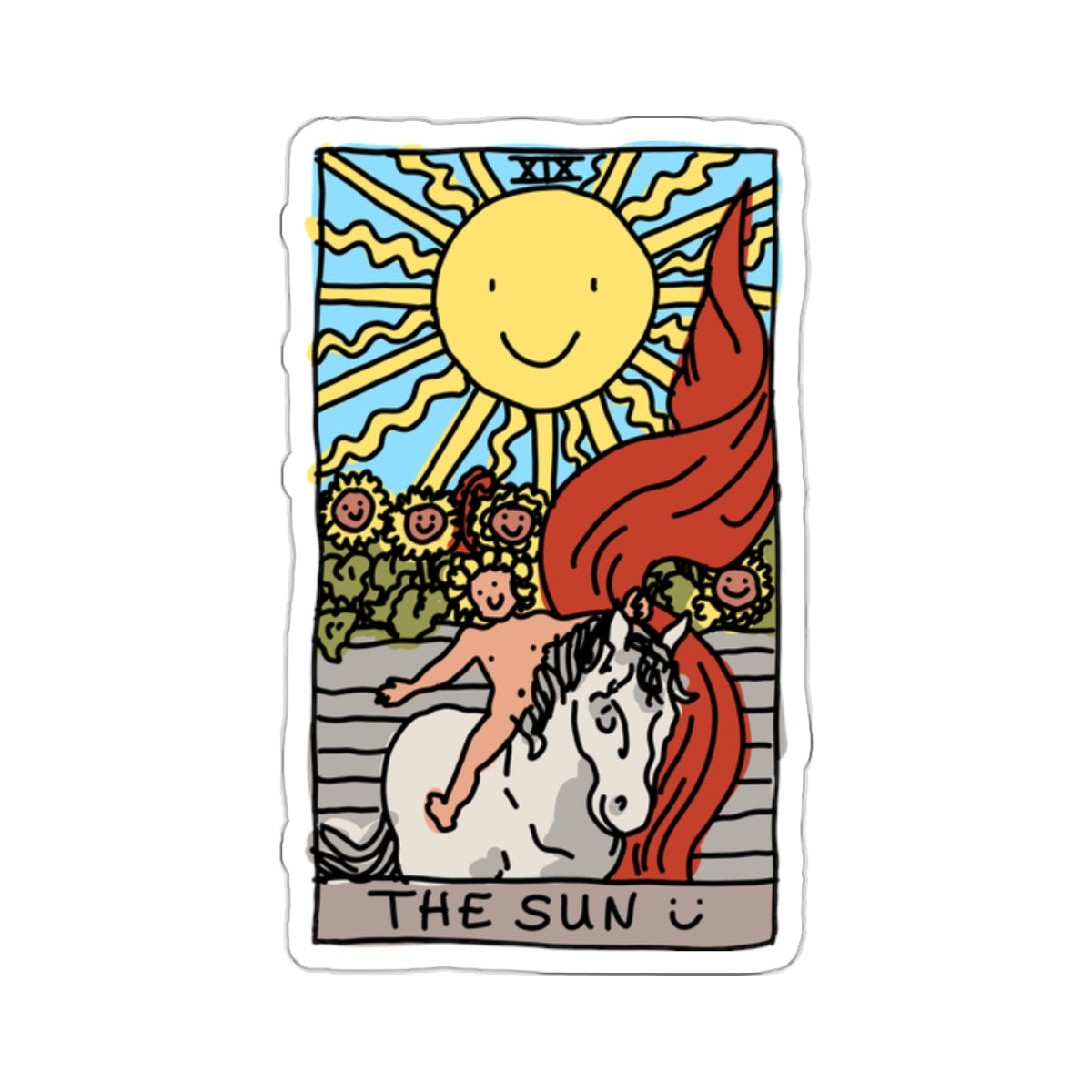 the sun tarot card sticker