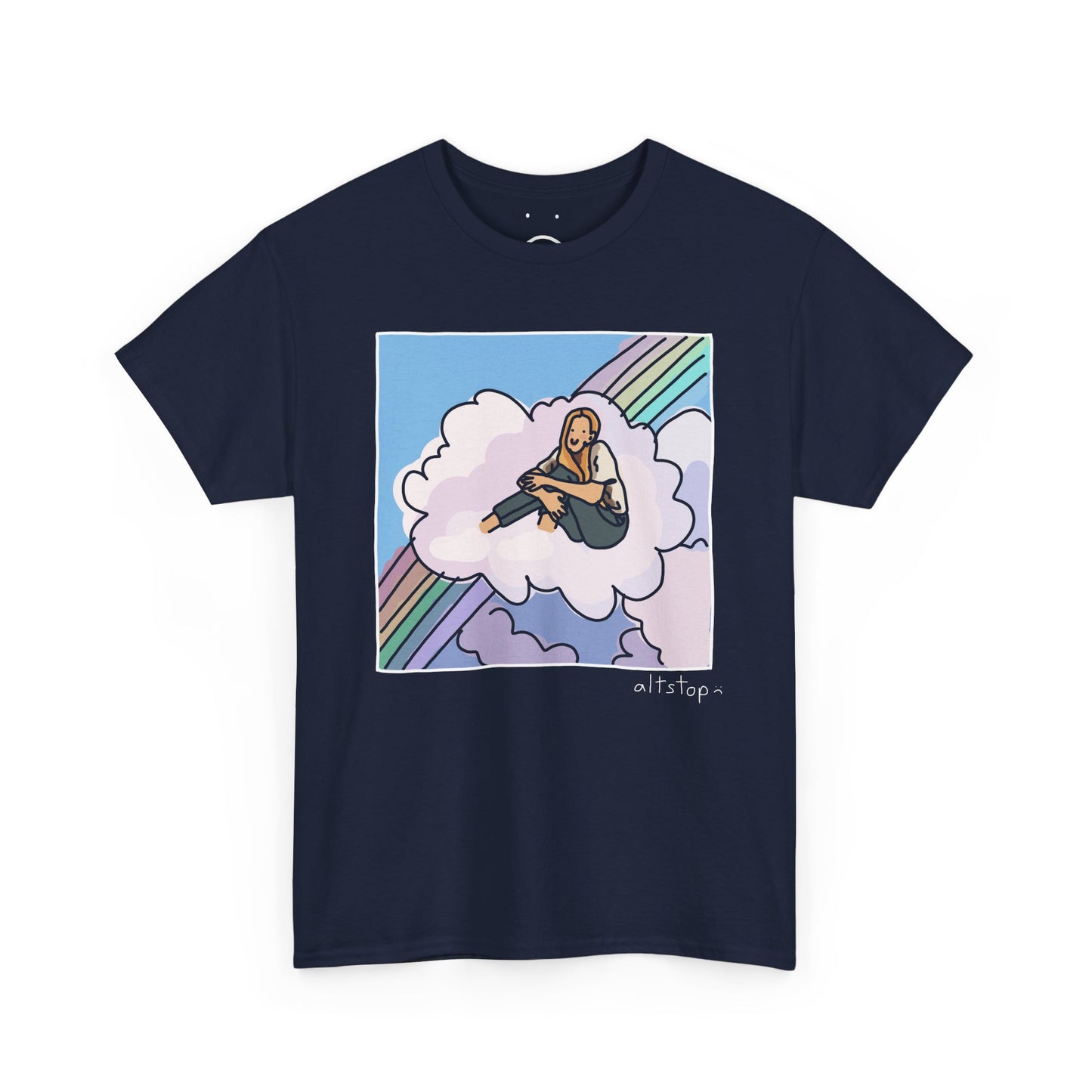 rainbow clouds forever deluxe tee