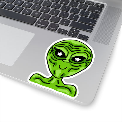 bright green alien sticker