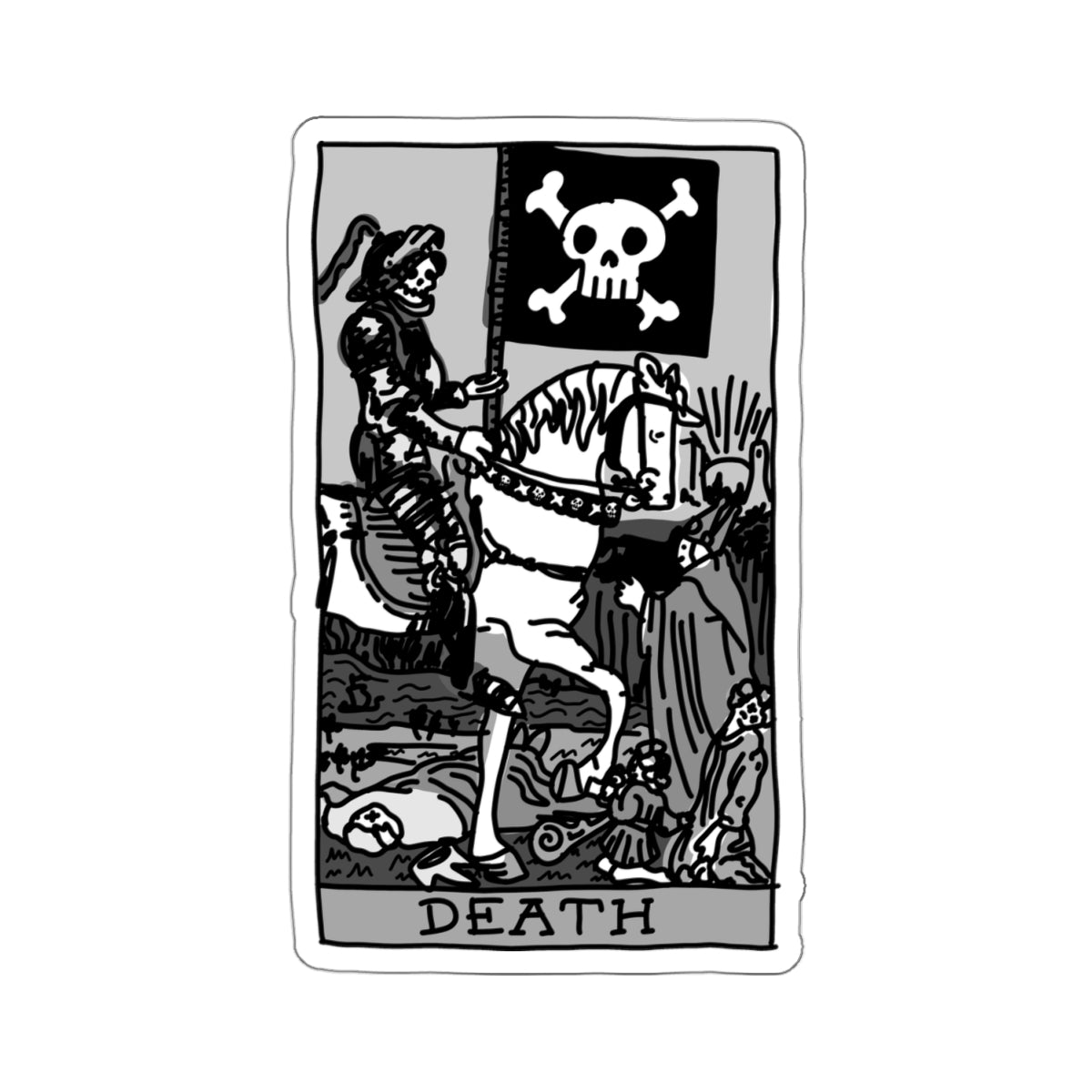 death tarot card sticker