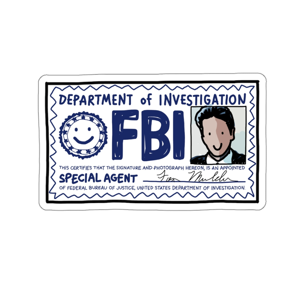 fox mulder FBI badge sticker – altstop