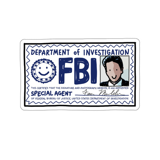 fox mulder FBI badge sticker