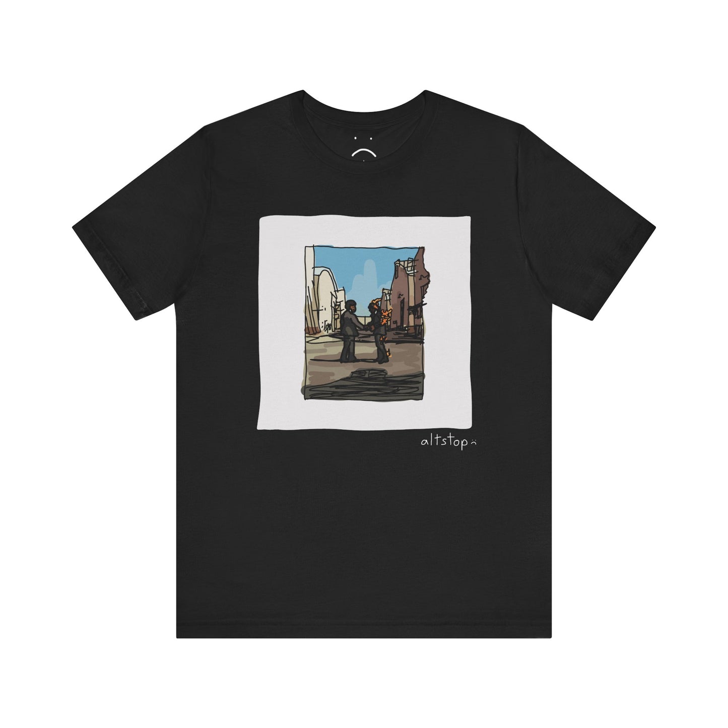 fire handshake deluxe tee