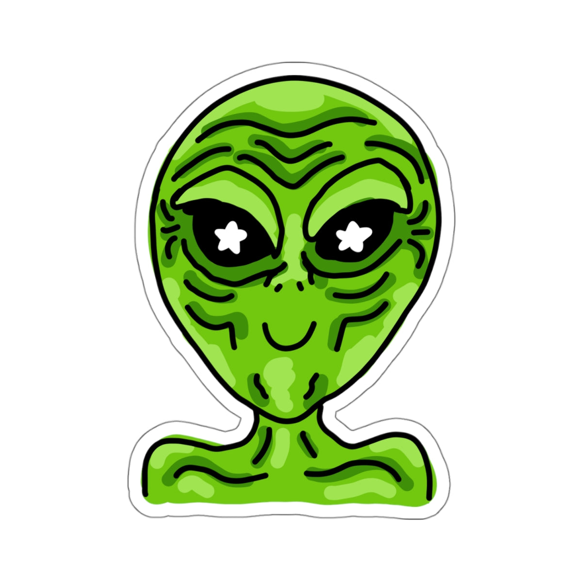 bright green alien sticker