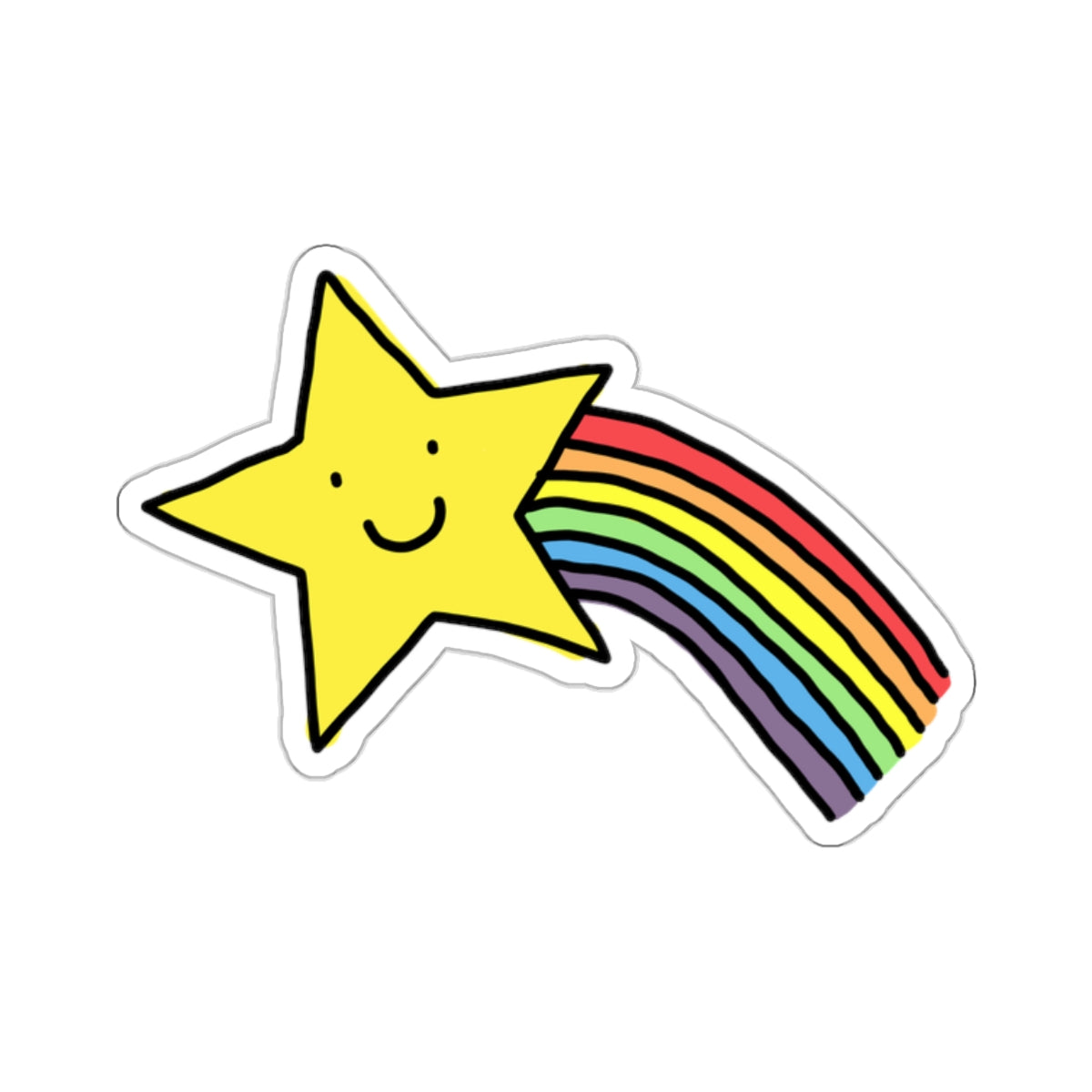 happy shooting star sticker