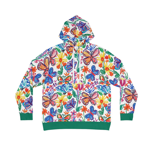 butterfly garden scribbles hoodie