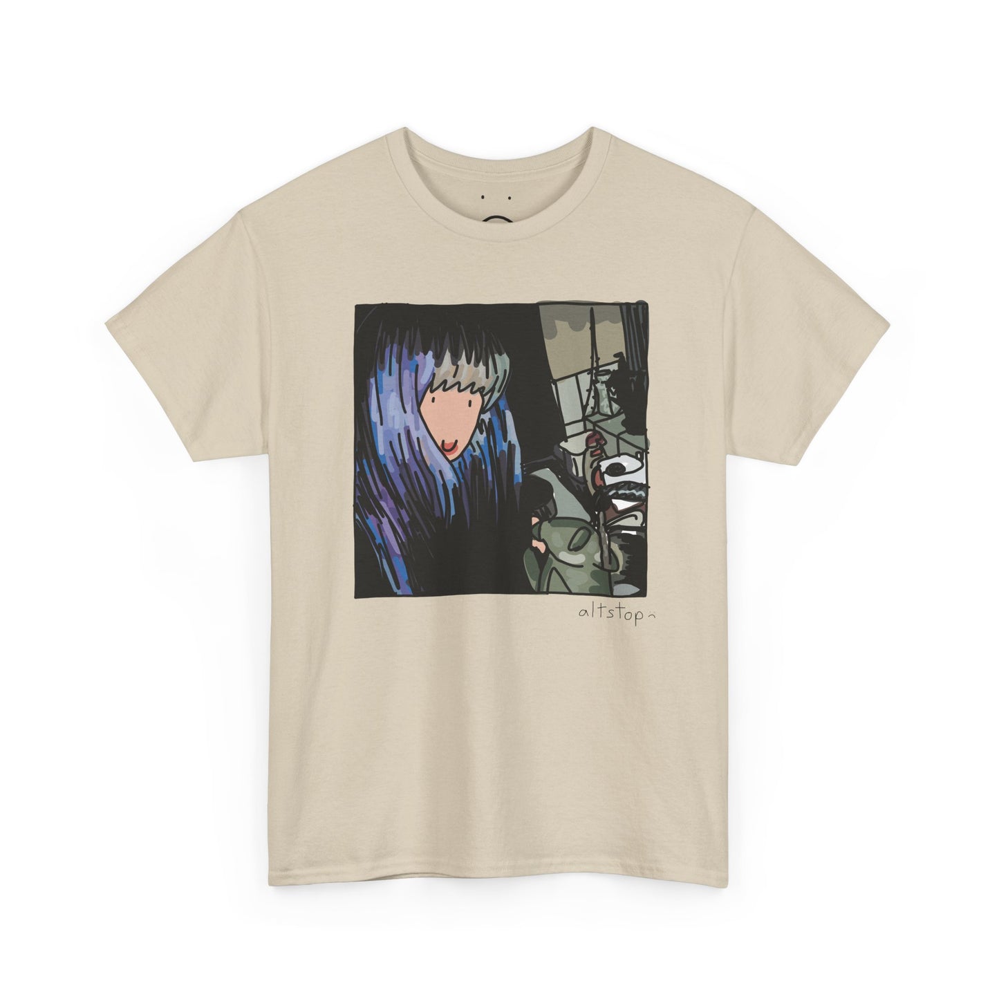 purple haired water drinker deluxe tee
