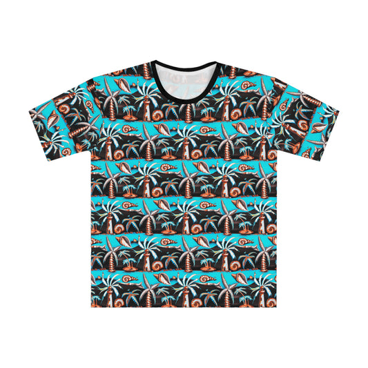 cyan palm tree tee