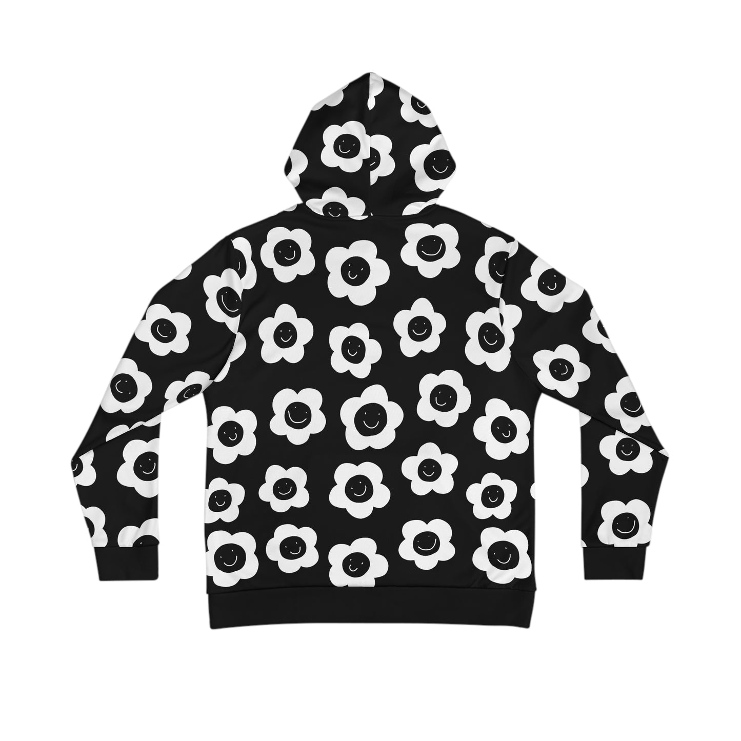 happy flowers grayscale hoodie #3