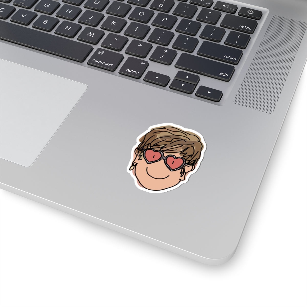 rose-colored heart glasses pianist sticker