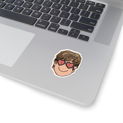 rose-colored heart glasses pianist sticker