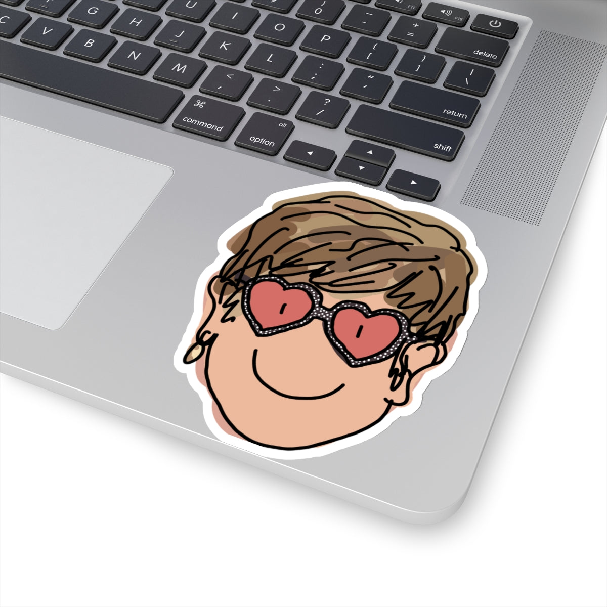 rose-colored heart glasses pianist sticker