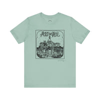girl flying out of a collapsing house tee