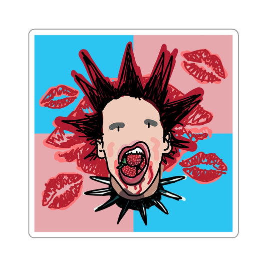 strawberry lipstick sticker