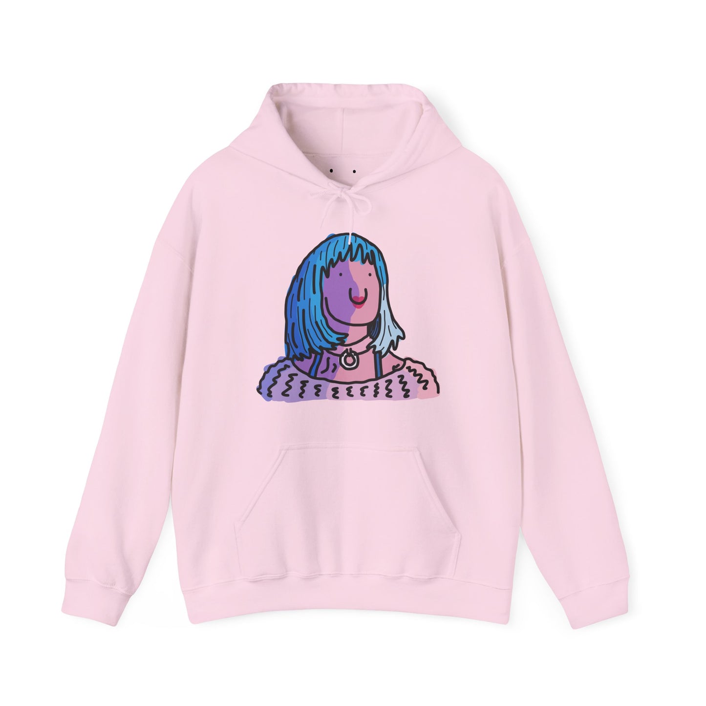 blue hair lands deluxe hoodie