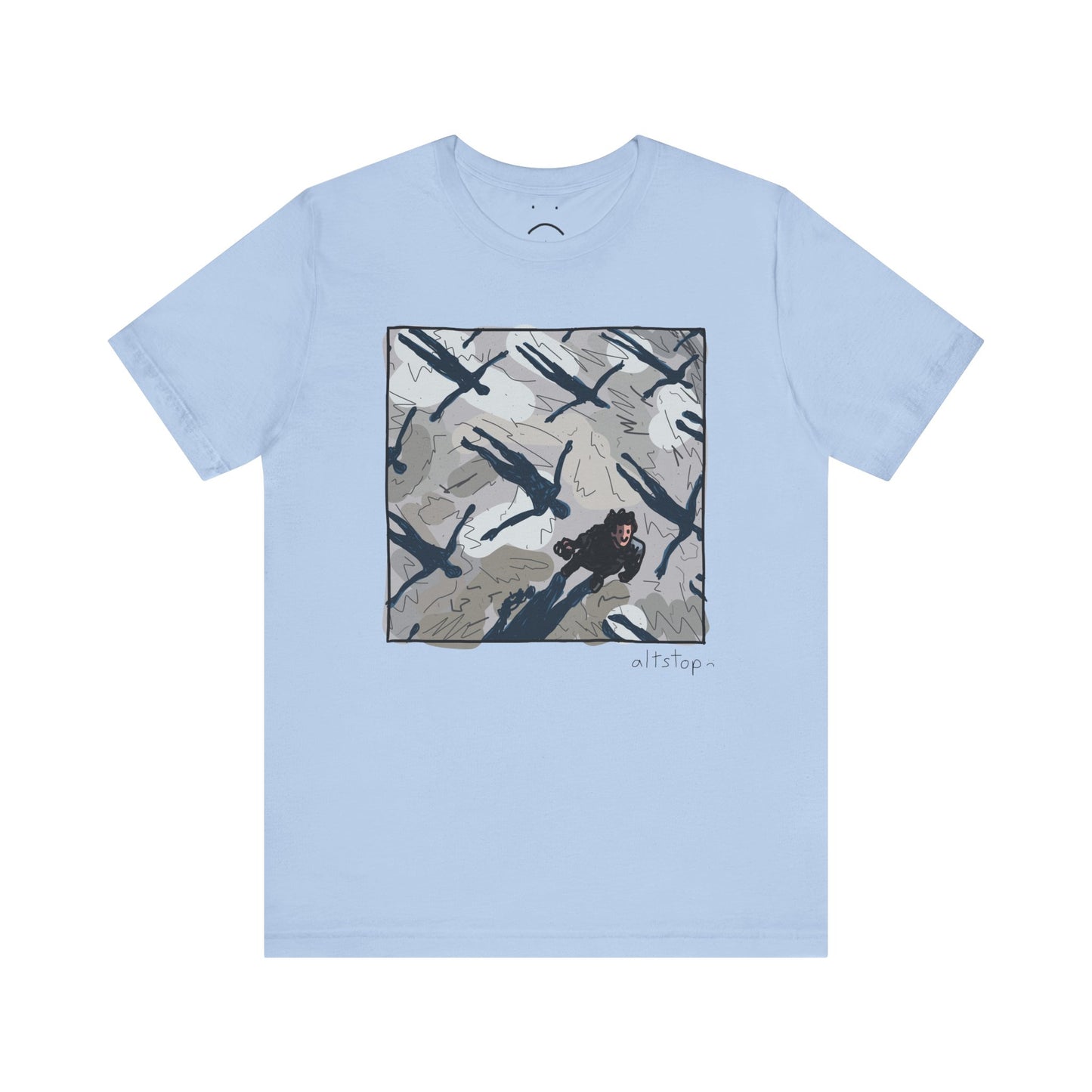 flying people shadows deluxe tee