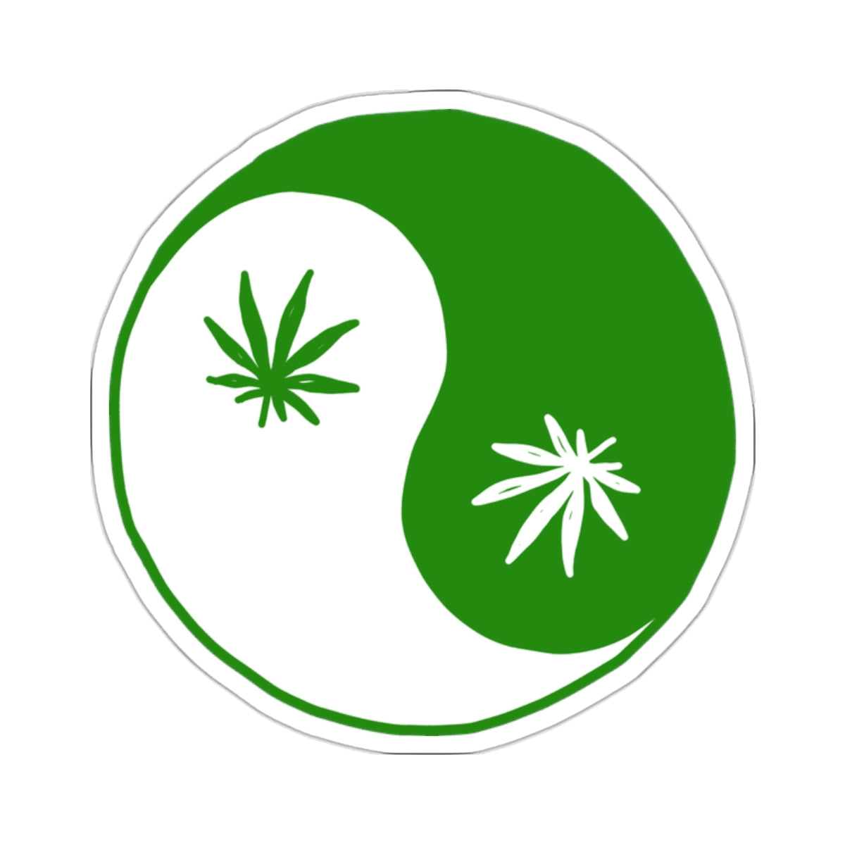 yin & yang weed sticker #2