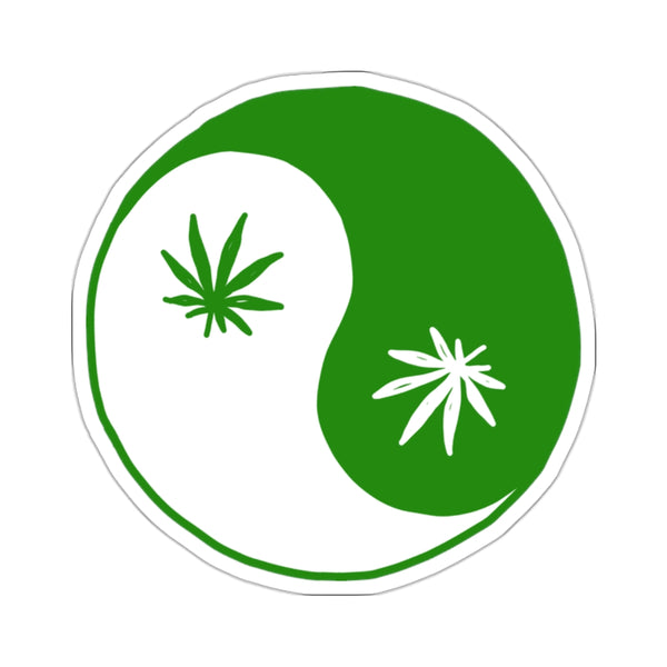 yin & yang weed sticker #2