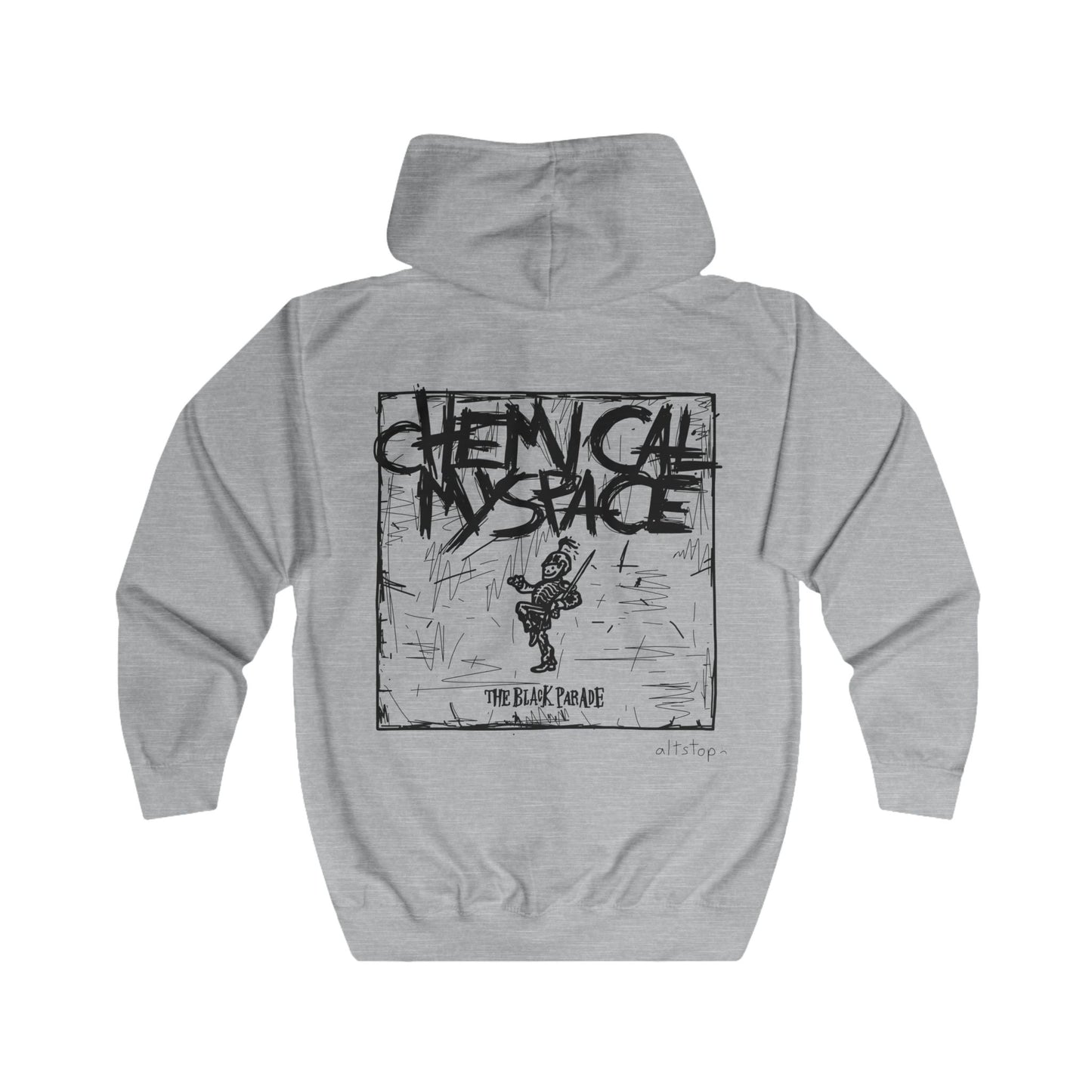 skeleton parade zip hoodie