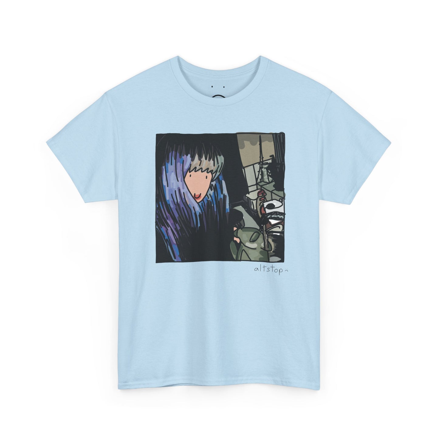 purple haired water drinker deluxe tee