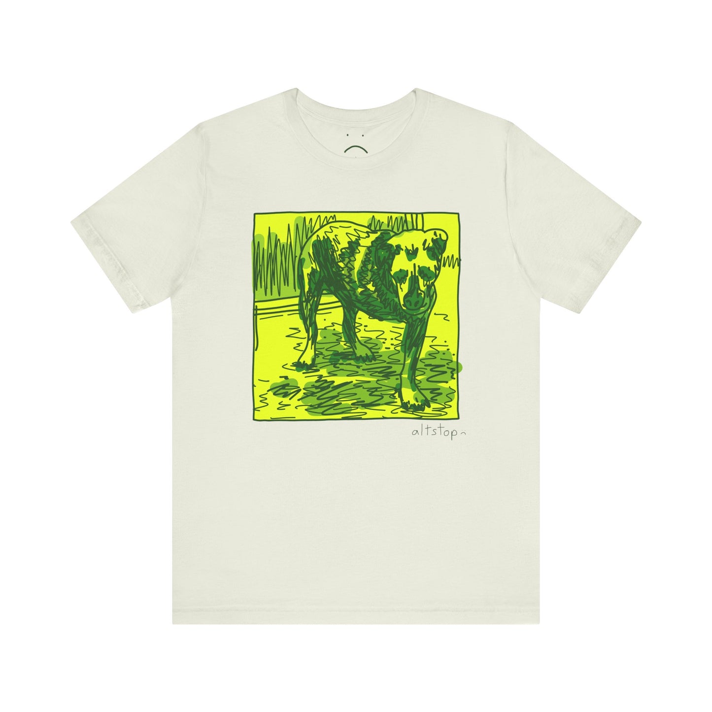 dog in chains deluxe tee