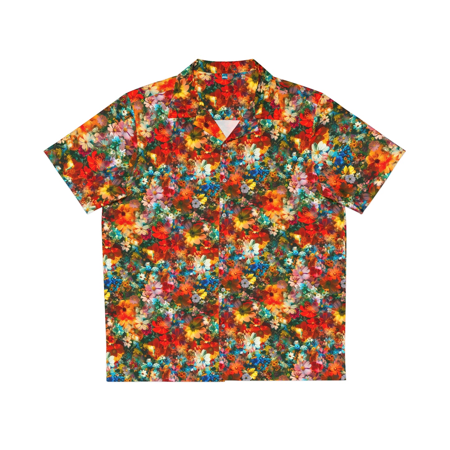 vibrant flowers button-down shirt