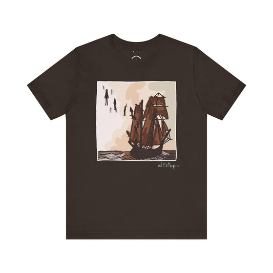 boats and floating people deluxe tee