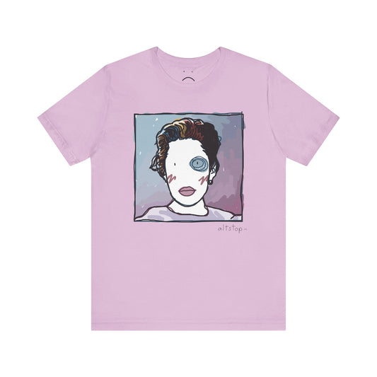 glittery eye woman deluxe tee