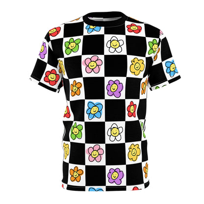 happy flower grid tee