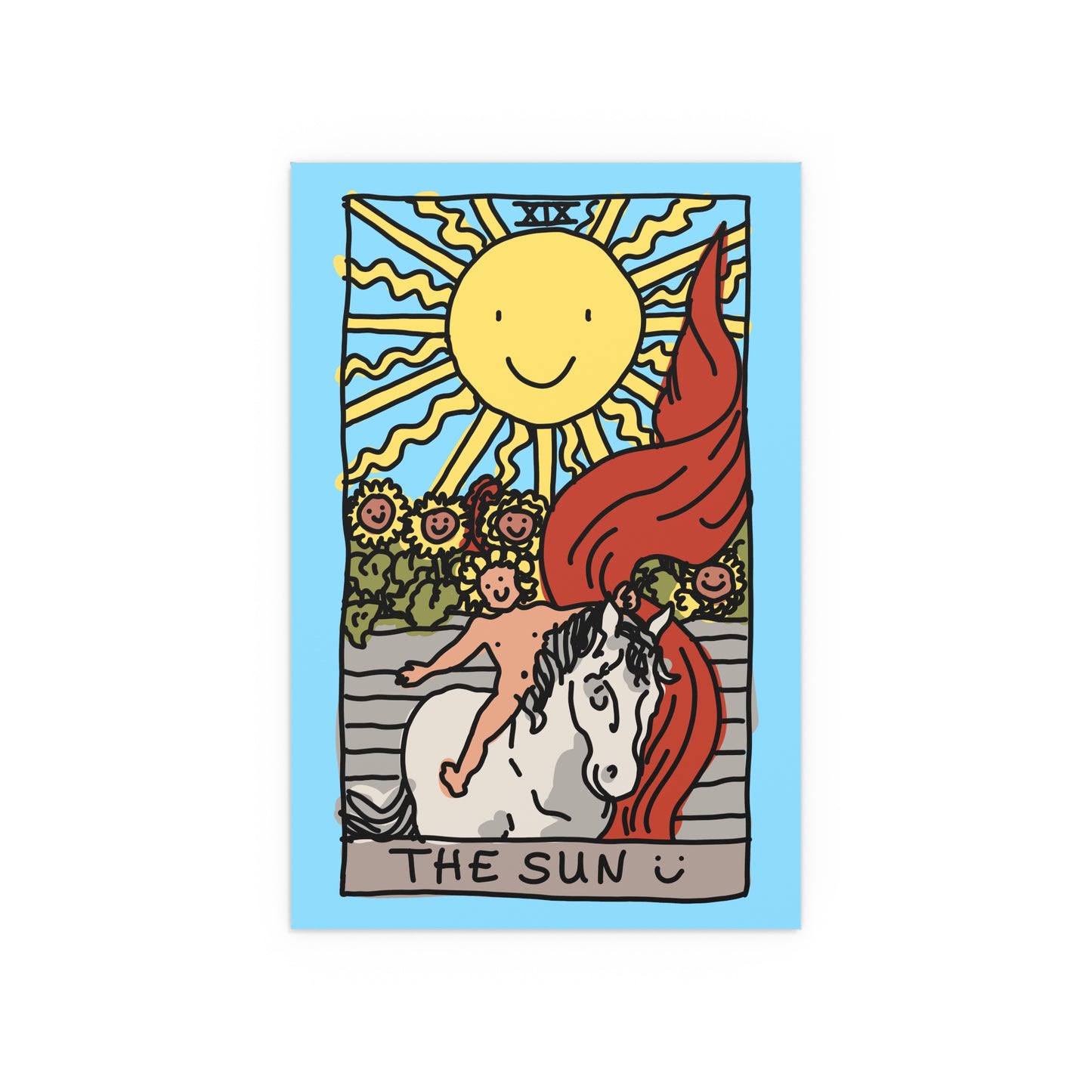 sun tarot card poster