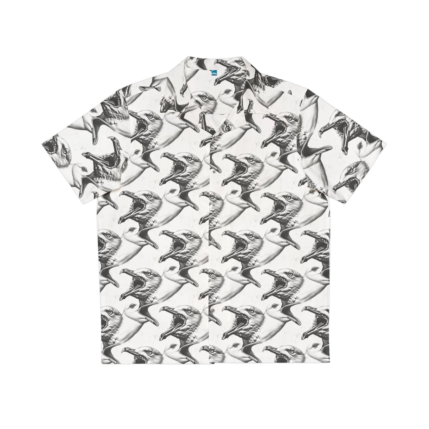 screaming seagulls button-down shirt