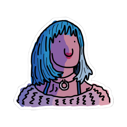 blue hair girl sticker