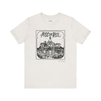 girl flying out of a collapsing house tee