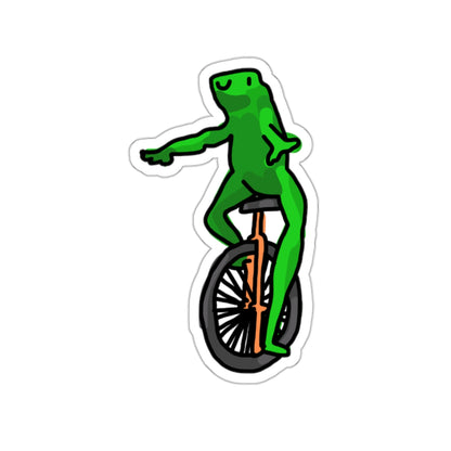 unicycle frog meme sticker