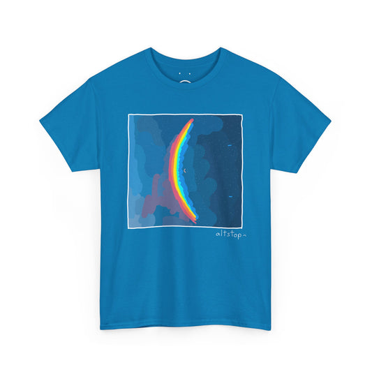 smiley rainbow moon deluxe tee