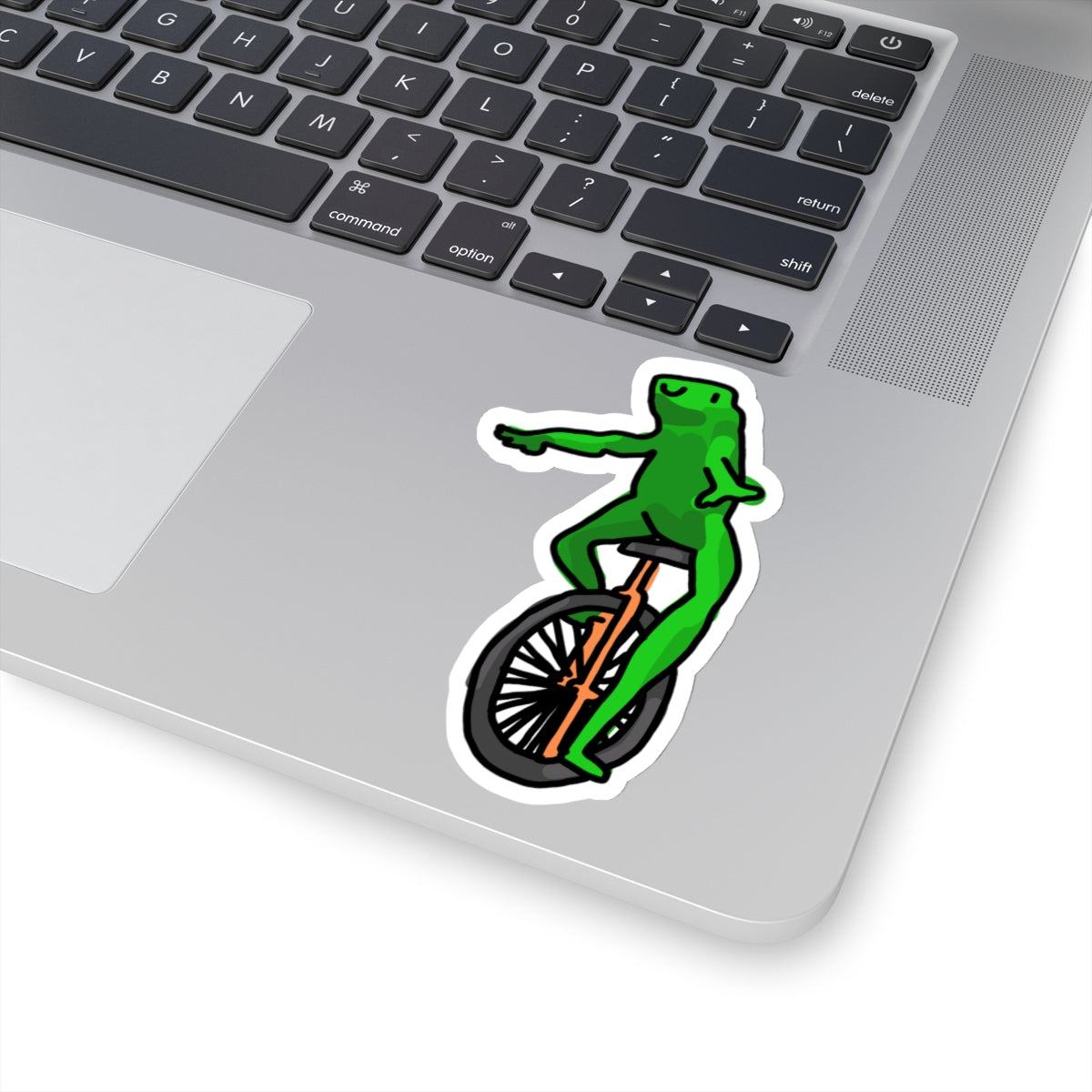 unicycle frog meme sticker