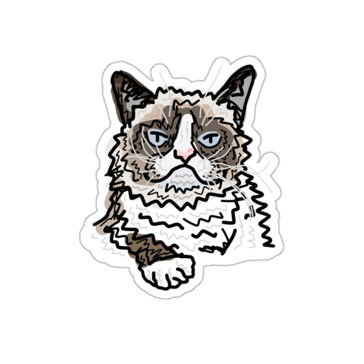 disgruntled feline sticker