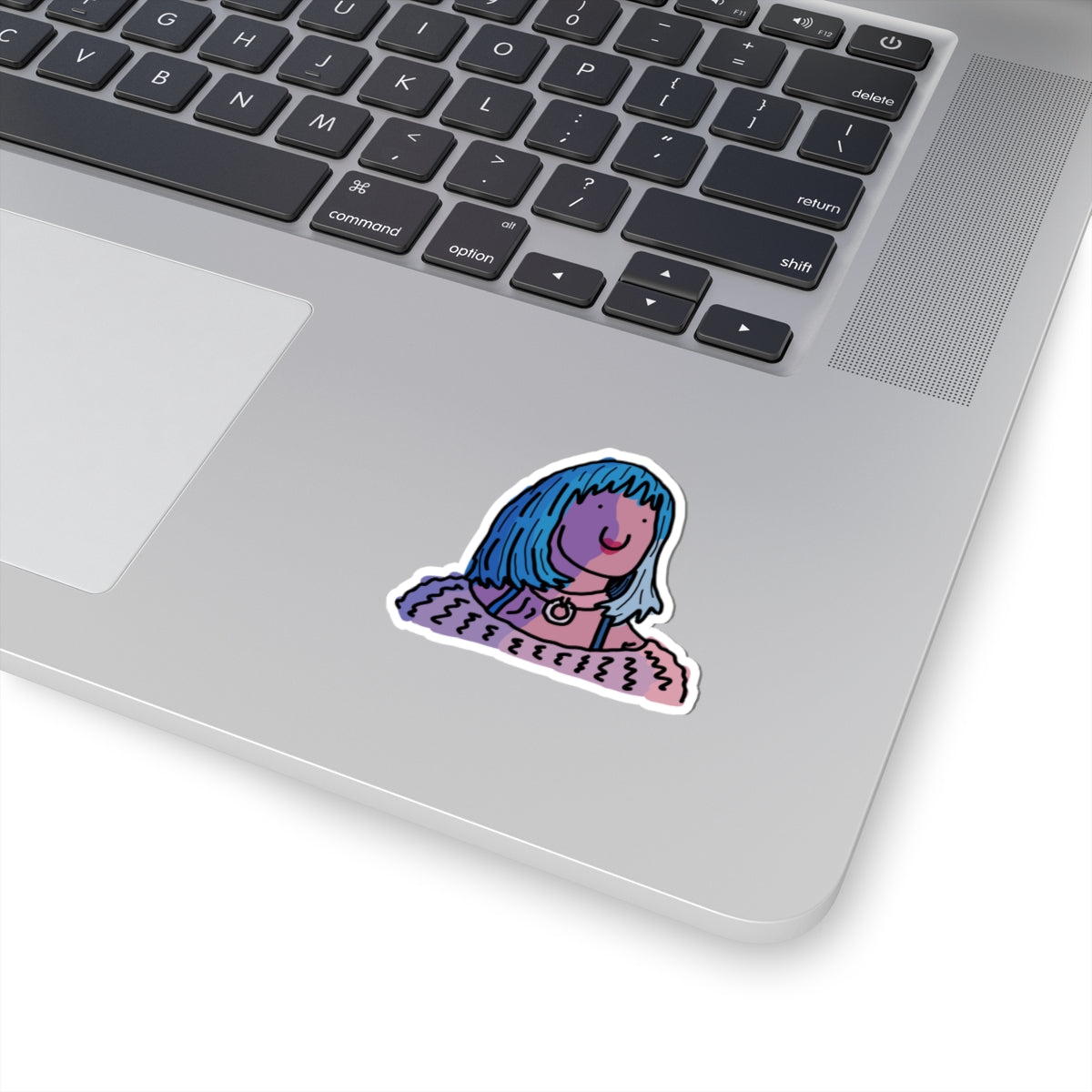 blue hair girl sticker