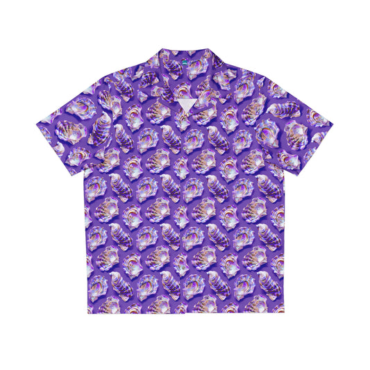 painted purple shells hawiian shirt