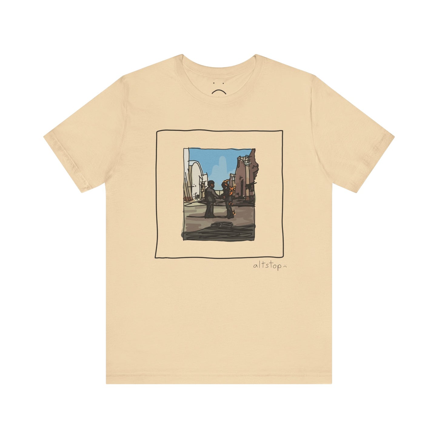 fire handshake deluxe tee