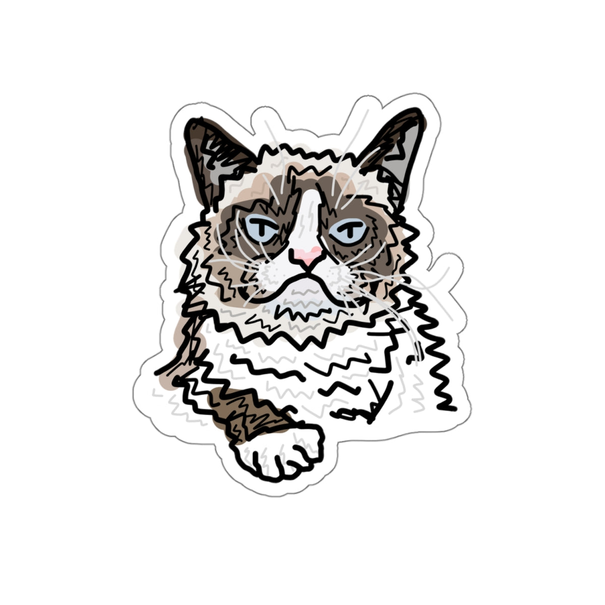 disgruntled feline sticker