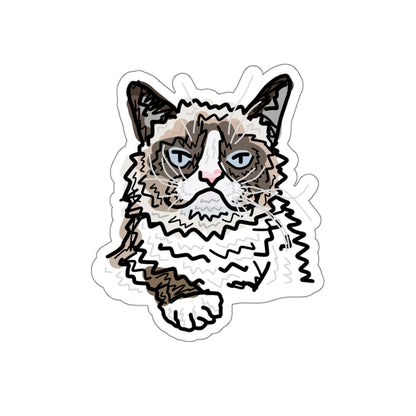 disgruntled feline sticker