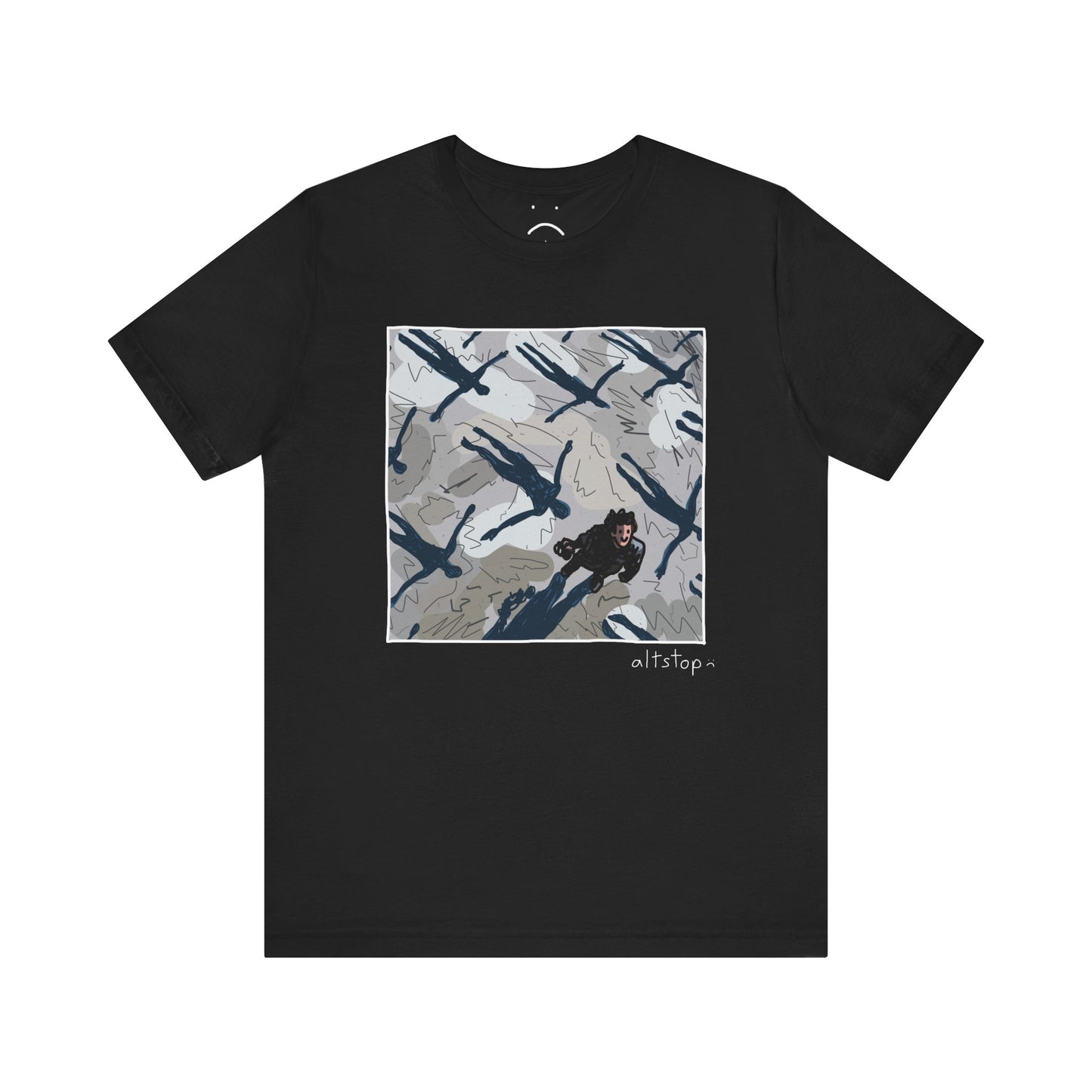 flying people shadows deluxe tee